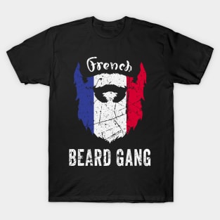 French Beard Gang - France National Flag Beard T-Shirt